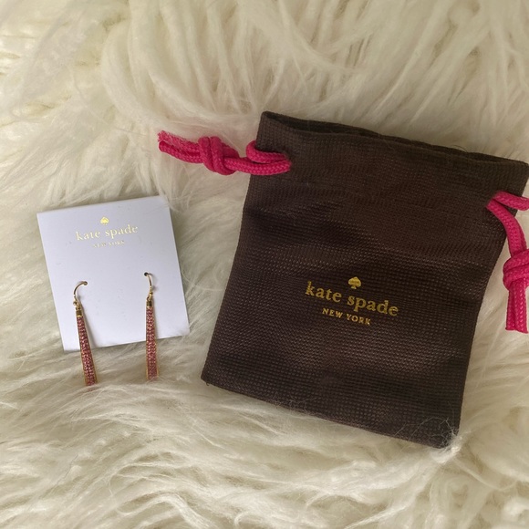 ♠️ NWT Kate Spade Pink And Gold Earrings - Picture 5 of 8